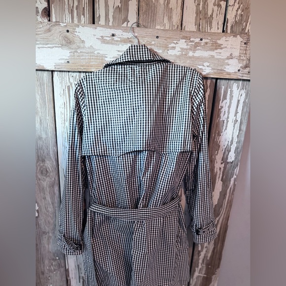 Lauren Ralph Lauren Black & White Gingham / Check  trench coat size 12 - Picture 11 of 12